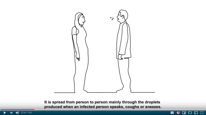 screenshots showing the spread of covid between two people